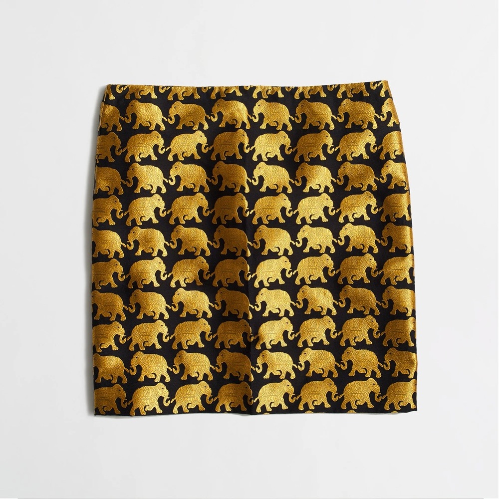 J Crew Factory Elephant Jacquard Mini Skirt Sz 2